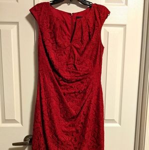Red lace party dress